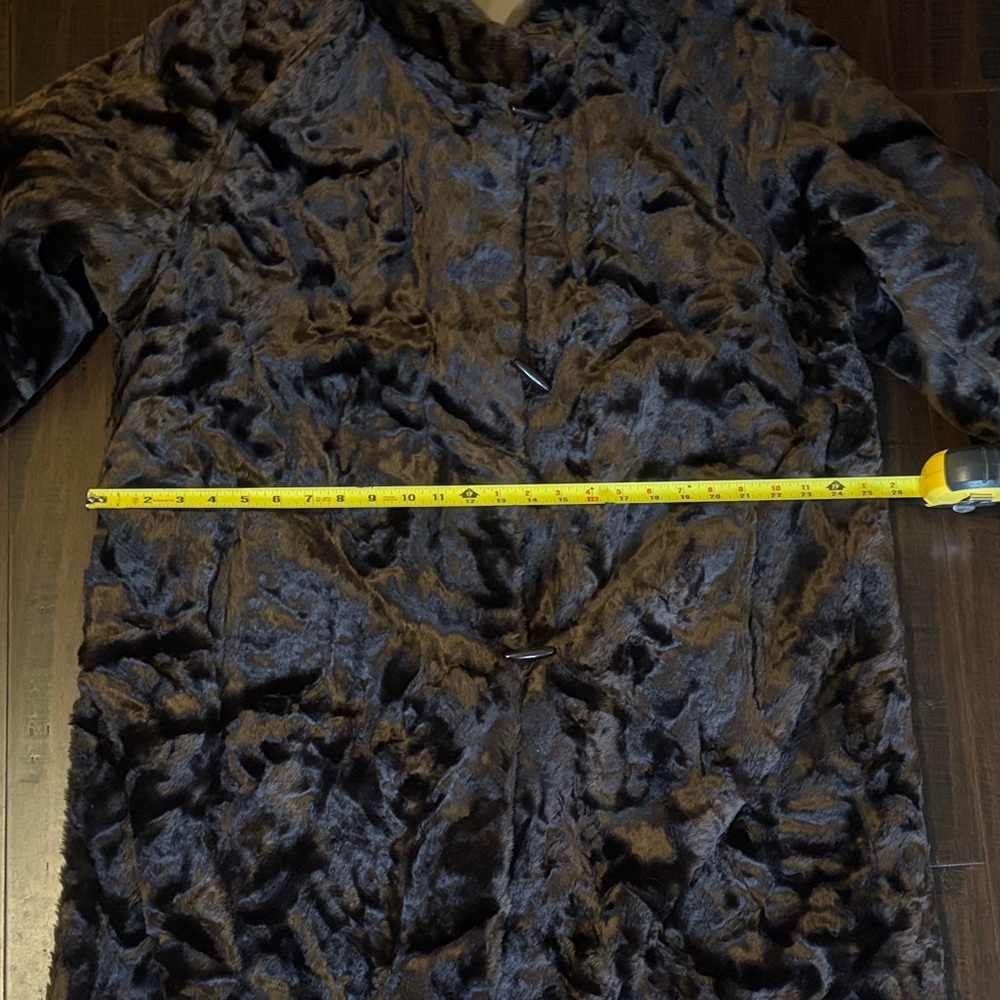 Luxurious Dark Brown Full Length Mink Faux Fur Coat